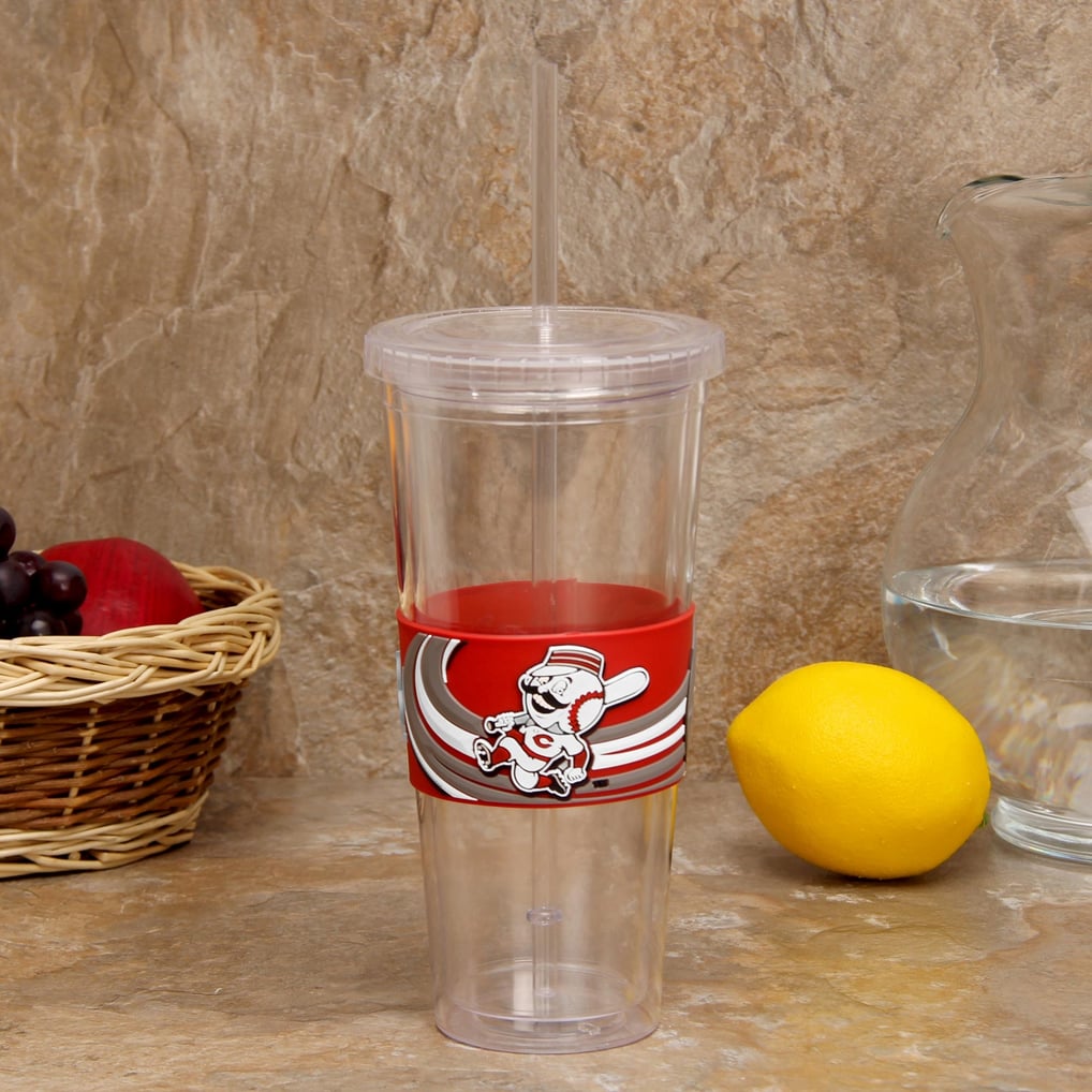 Cincinnati Reds Sip N Go 24oz. Travel Cup with PVC Wrap
