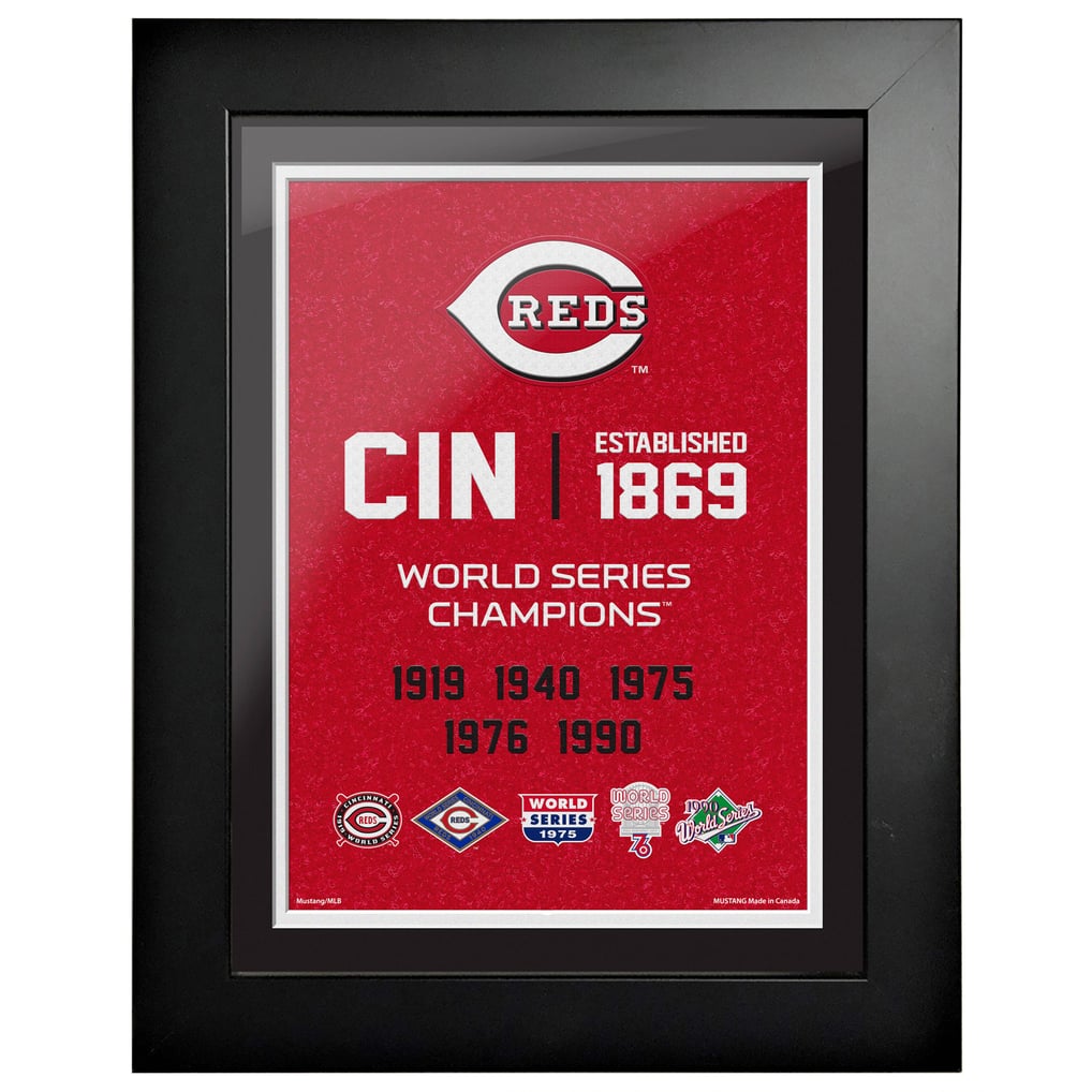 Cincinnati Reds 5-Time World Series Champions 18'' x 14'' Empire Framed Art