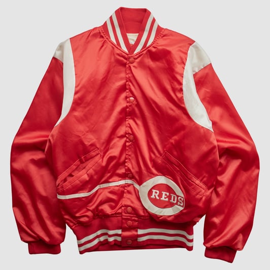 Cincinnati Reds Felco 80s Full Snap Jacket - Red - XS by Fanatics Real Vintage