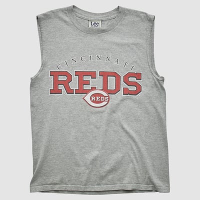 Cincinnati Reds Lee Apparel 2000s Tank - Heather Gray - XS by Fanatics Real Vintage