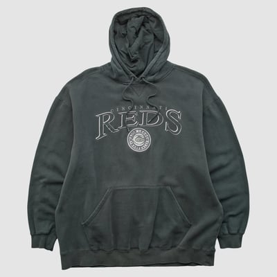 Cincinnati Reds Lee Apparel 200s Hooded Pullover Sweatshirt - Black - L by Fanatics Real Vintage