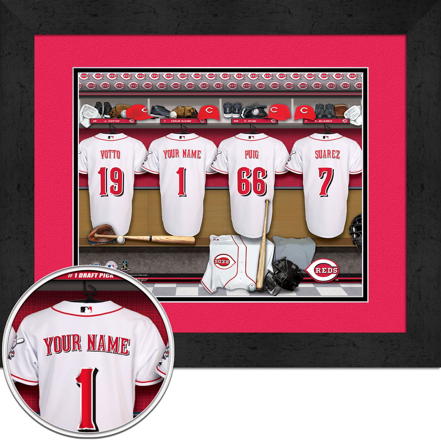 Cincinnati Reds Frame Cincinnati Reds Locker Room Framed Print