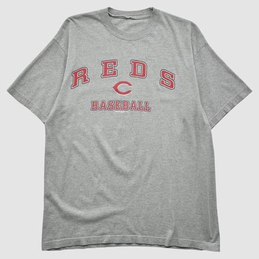 Cincinnati Reds Majestic 2000s T-shirt - Heather Gray - L by Fanatics Real Vintage