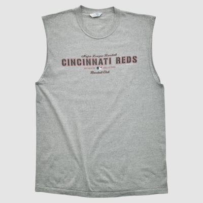 Cincinnati Reds Majestic 2001 Tank - Heather Gray - M by Fanatics Real Vintage