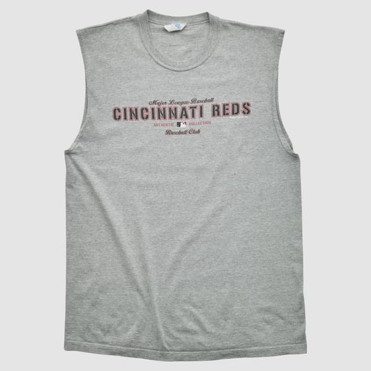 Cincinnati Reds Majestic 2001 Tank - Heather Gray - M by Fanatics Real Vintage
