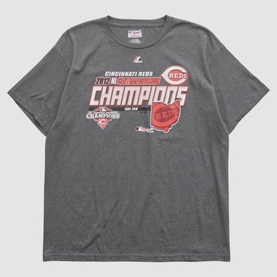 Cincinnati Reds Majestic 2012 T-shirt - Dark Heather Gray - XL by Fanatics Real Vintage