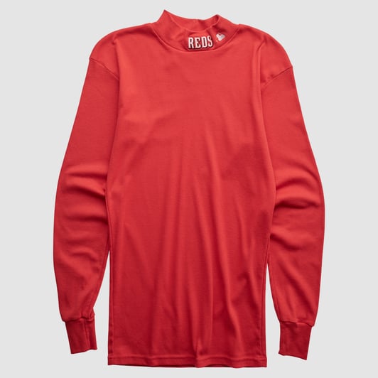 Cincinnati Reds Majestic 90s Long Sleeve T-shirt - Red - XS by Fanatics Real Vintage