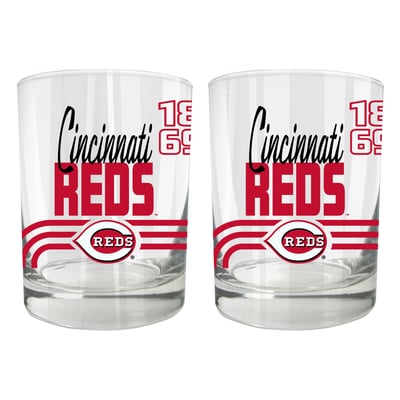 Cincinnati Reds Two-Piece 12oz. Heritage Rocks Glass Set