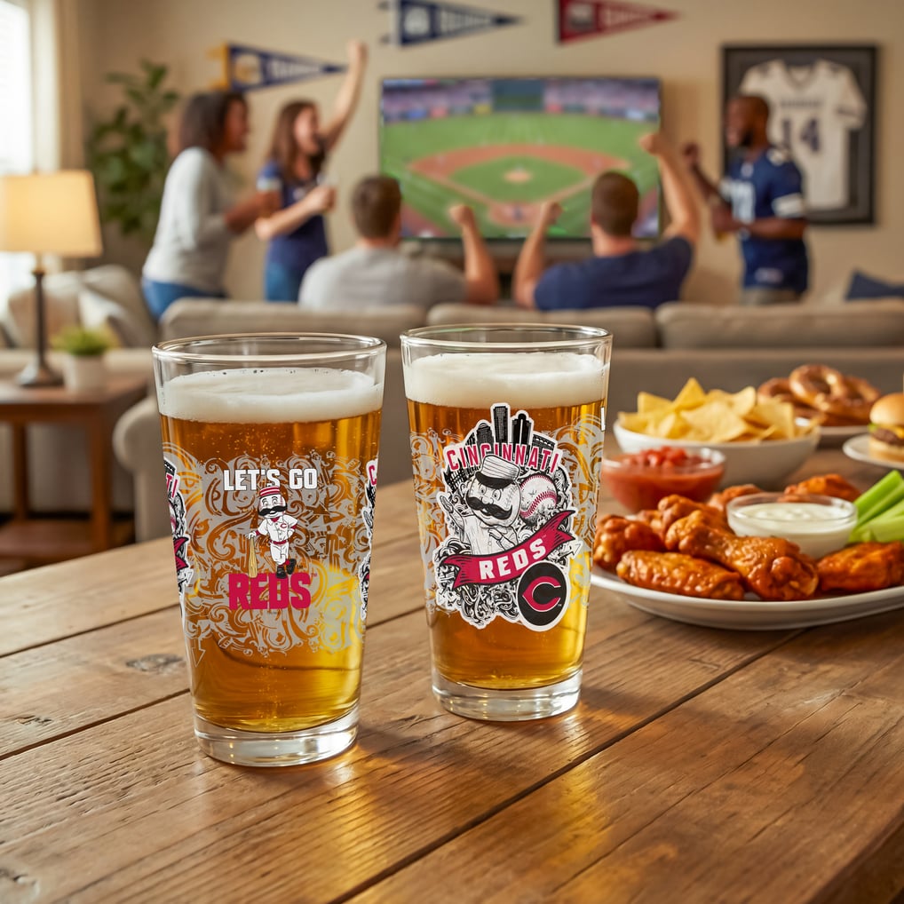 Cincinnati Reds Two-Piece 16oz. Hometown Series Pint Glass Set
