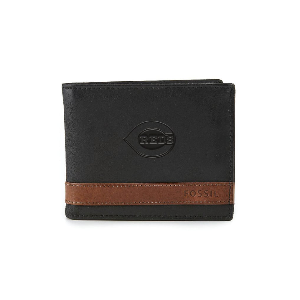 Cincinnati Reds Fossil Quinn Flip ID Bifold Wallet - Black