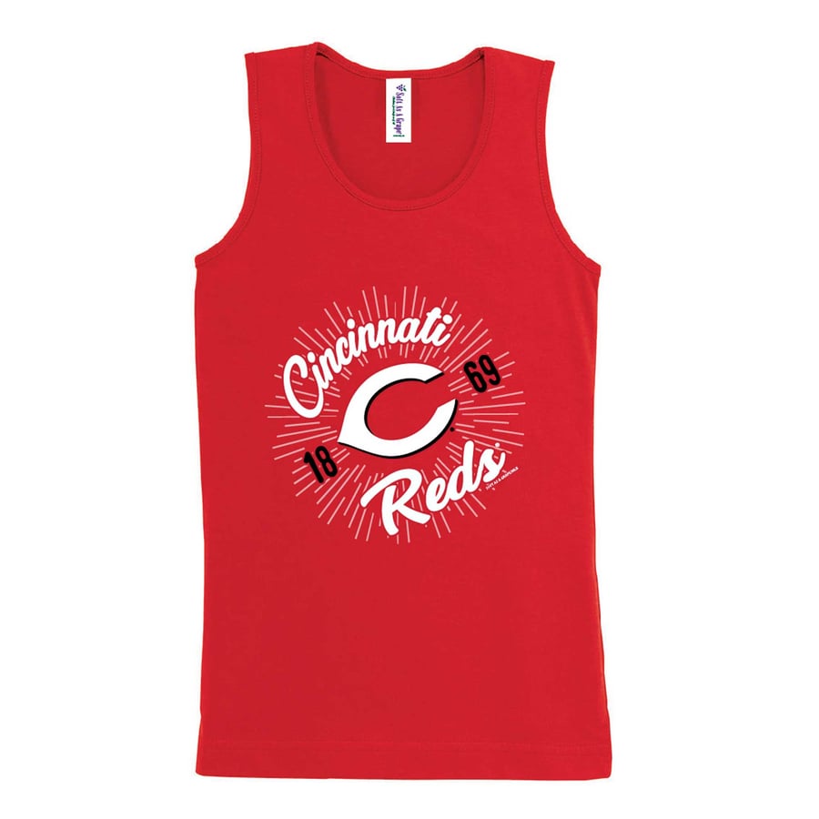 Girls Youth Cincinnati Reds Soft as a Grape Red Tank Top