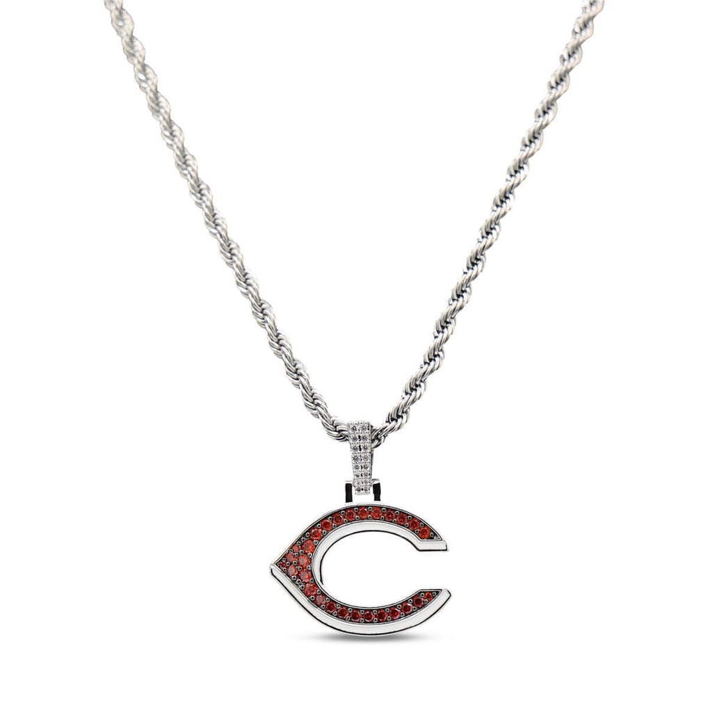 Cincinnati Reds Chain Cincinnati Reds GLD 14K White Gold Logo Pendant & 20