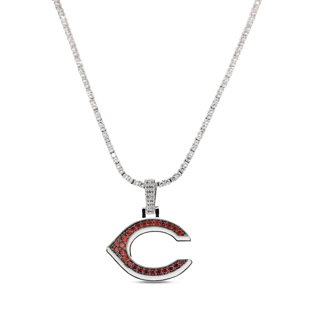 Cincinnati Reds Chain Cincinnati Reds GLD 14K White Gold Logo Pendant & 20