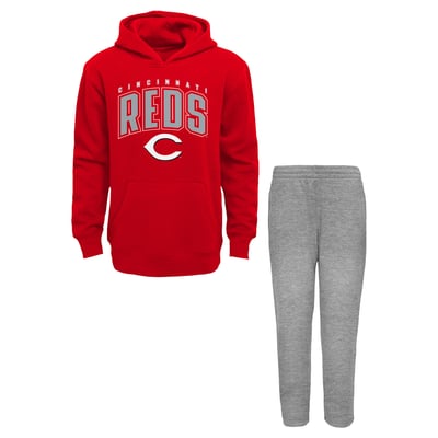 Cincinnati Reds Outerstuff Infant Step By Step Hoodie & Pants Set - Red/Gray