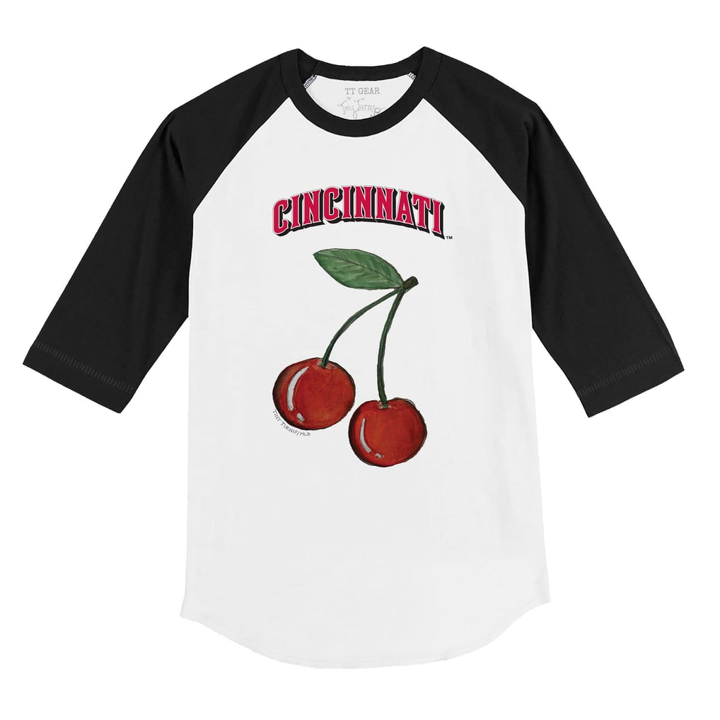 Cincinnati Reds Tiny Turnip Infant Cherries 3/4-Sleeve Raglan Baseball T-Shirt - White