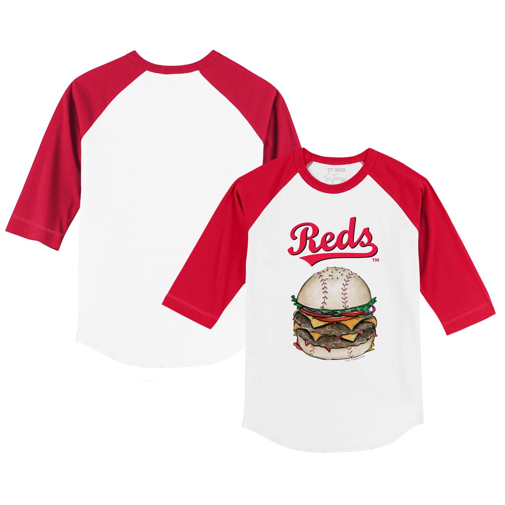 Cincinnati Reds Tiny Turnip Infant Burger Raglan 3/4 Sleeve T-Shirt - White/Red