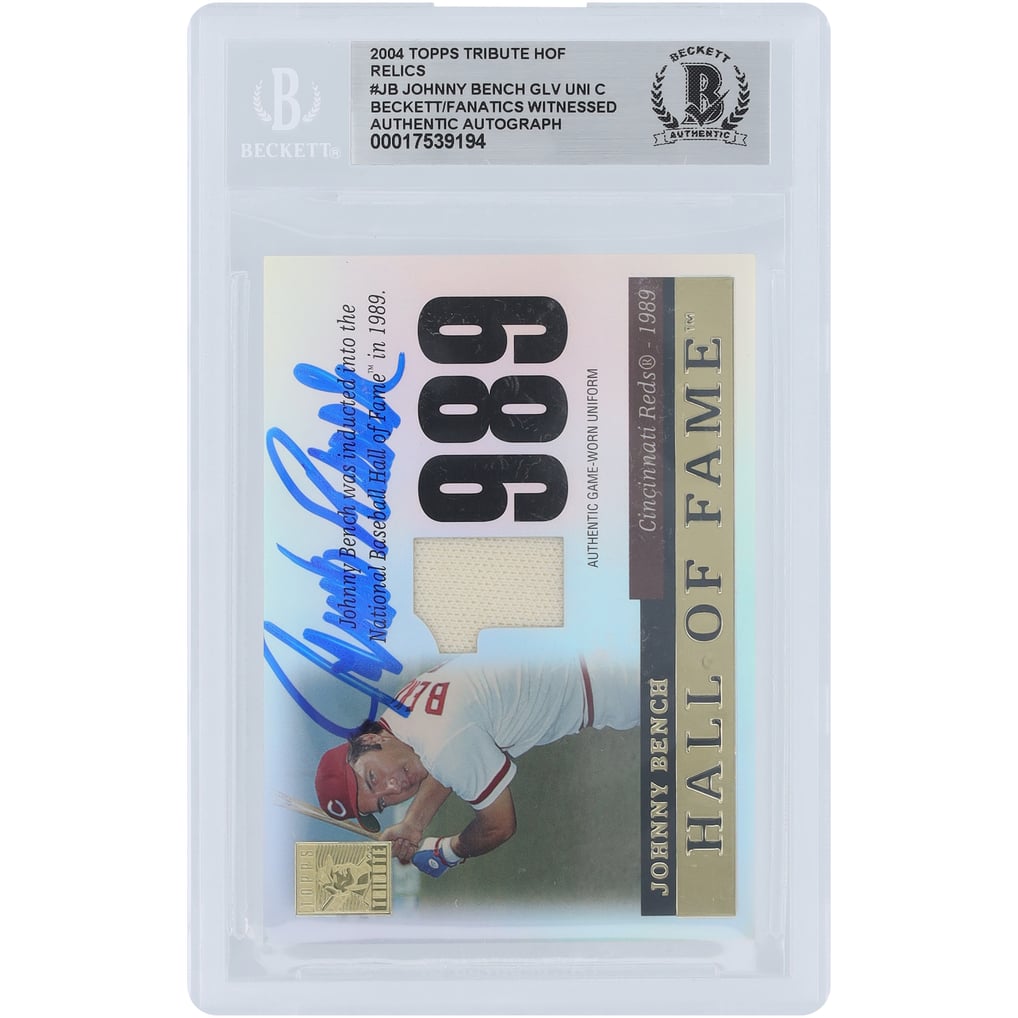 Johnny Bench Cincinnati Reds Autographed 2004 Topps Tribute Hall Of ...