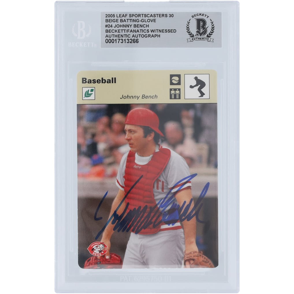 Johnny Bench Cincinnati Reds Autographed 2005 Donruss Leaf ...
