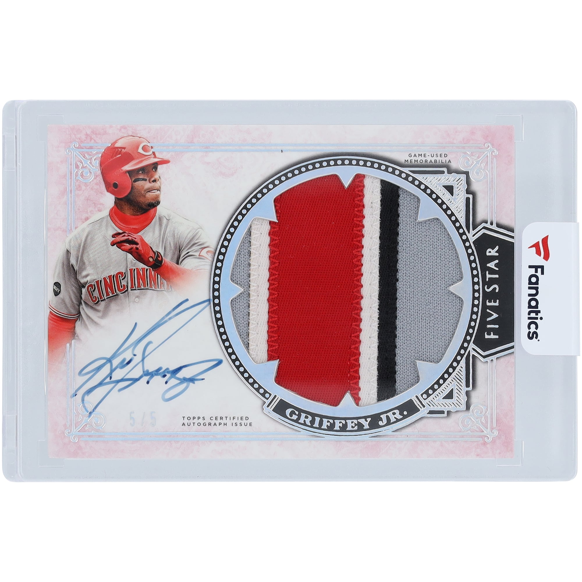 topps FIVE STAR K griffey jr autographed JUMBO PATCH RELIC CARD 