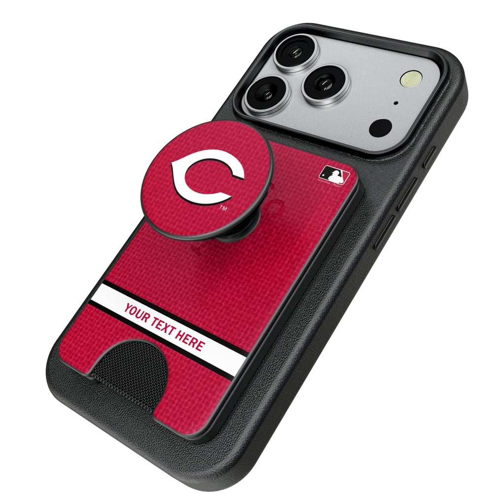 Cincinnati Reds Keyscaper Personalized Solid PopSockets Magnetic Wallet