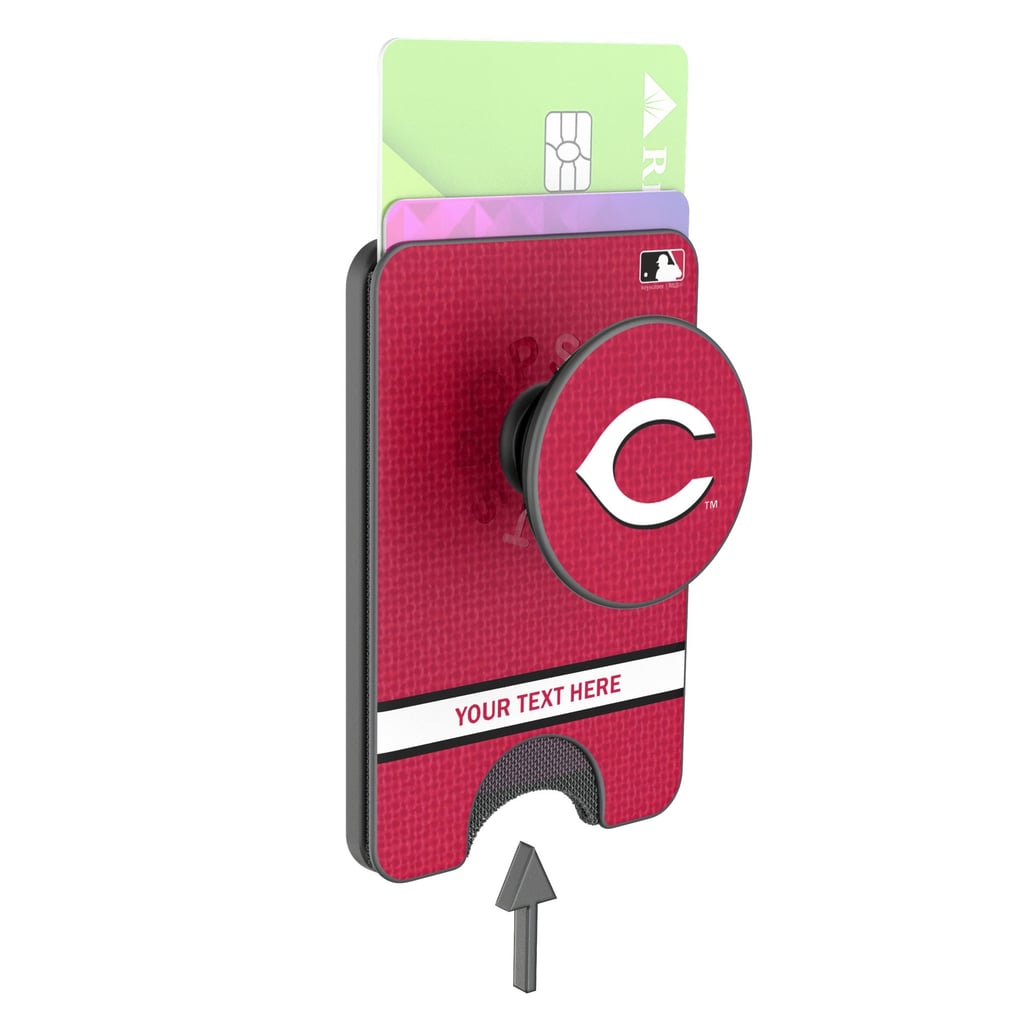 Cincinnati Reds Keyscaper Personalized Solid PopSockets Magnetic Wallet