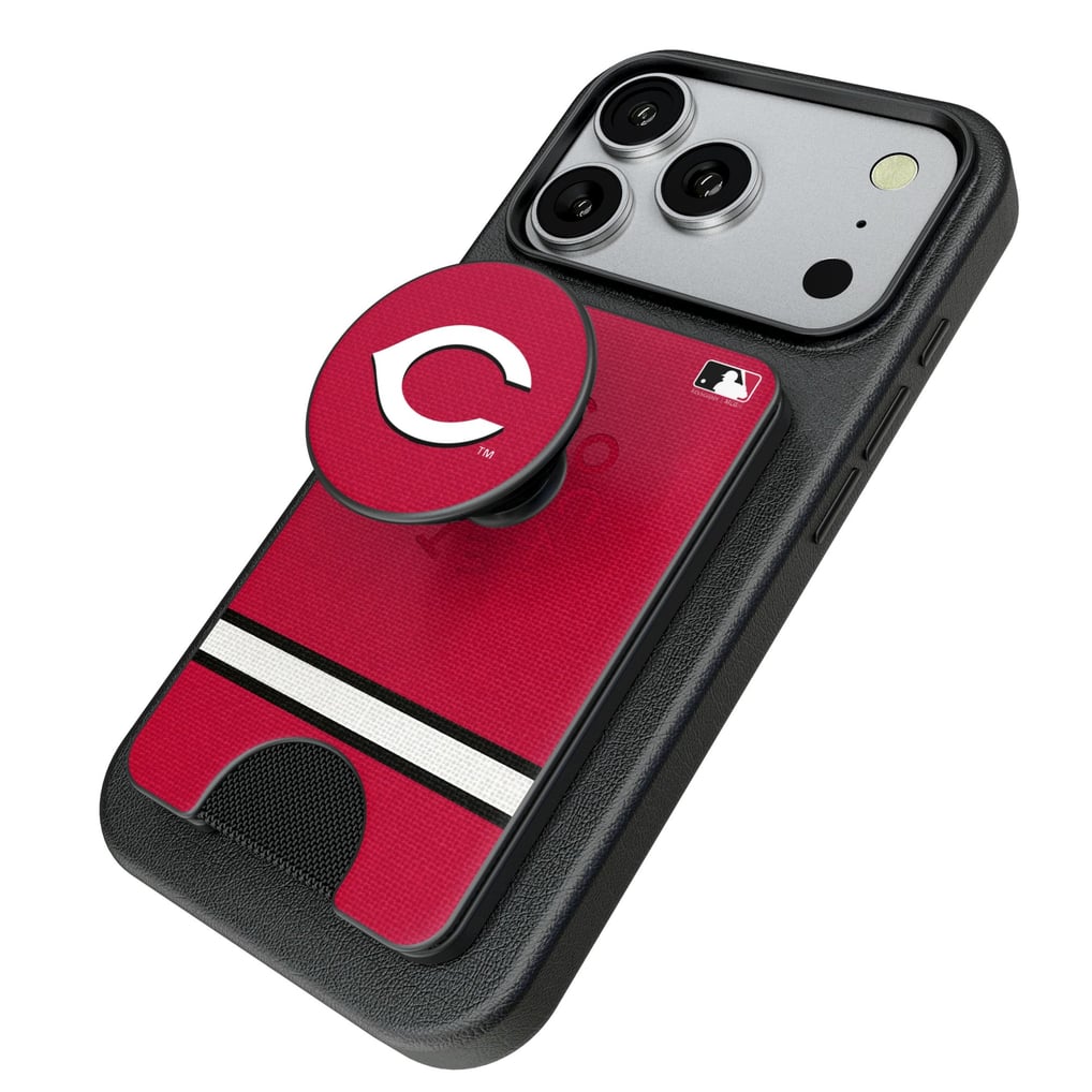 Cincinnati Reds Keyscaper Stripe PopSockets Magnetic Wallet