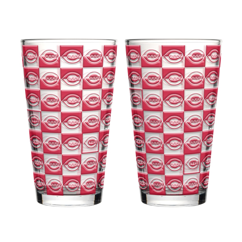 Cincinnati Reds Logo Brands Two-Pack Gridiron Stained 16oz. Pint Glass Set