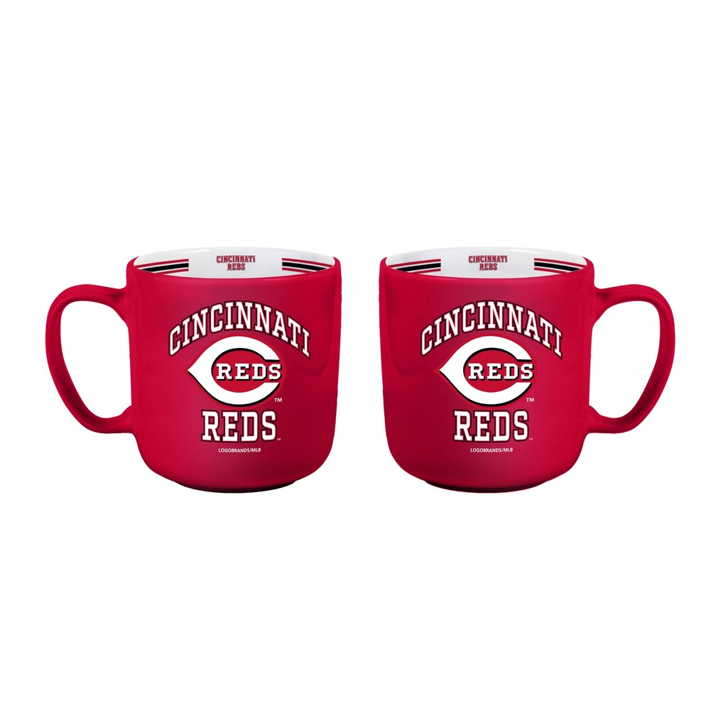 Cincinnati Reds Logo Brands Two-Piece 15oz. Stripe Mug Set