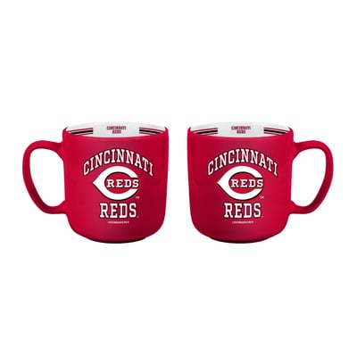 Cincinnati Reds Logo Brands Two-Piece 15oz. Stripe Mug Set