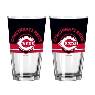 Cincinnati Reds Logo Brands Two-Piece 16oz. Horizon Pint Glass Set