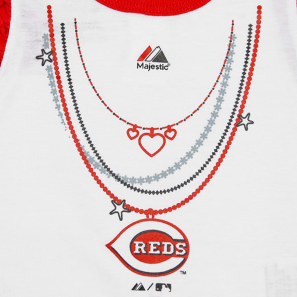 Majestic Cincinnati Reds Newborn Girls Good Luck Charm Creeper - White/Red