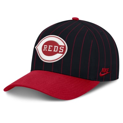 Cincinnati Reds Nike Male Cooperstown Rise A-Frame Adjustable Hat - Black/Red