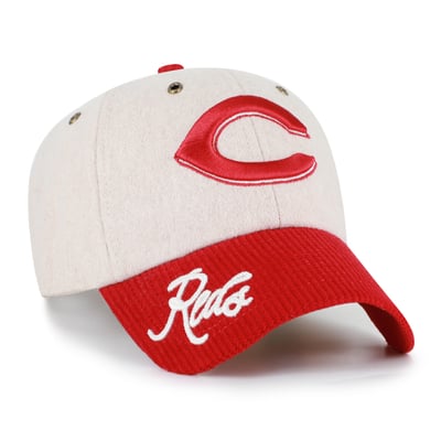 Cincinnati Reds '47 Rope Script Clean Up Adjustable Hat - Natural/Red