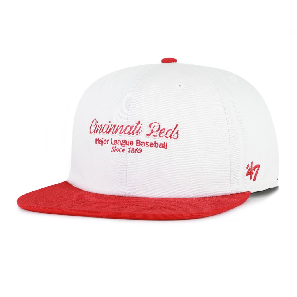 Cincinnati Reds '47 Script Stack Relaxed Captain Snapback - White/Red