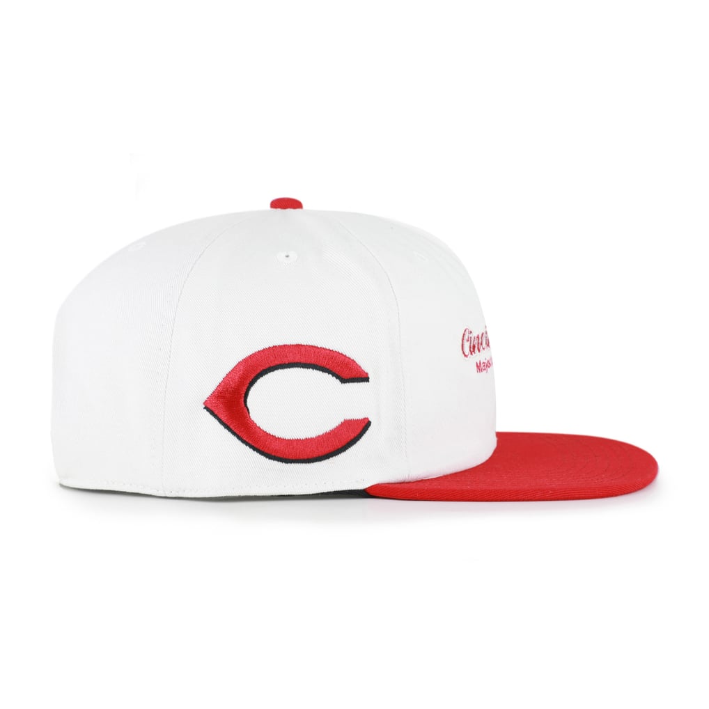 Cincinnati Reds '47 Script Stack Relaxed Captain Snapback - White/Red