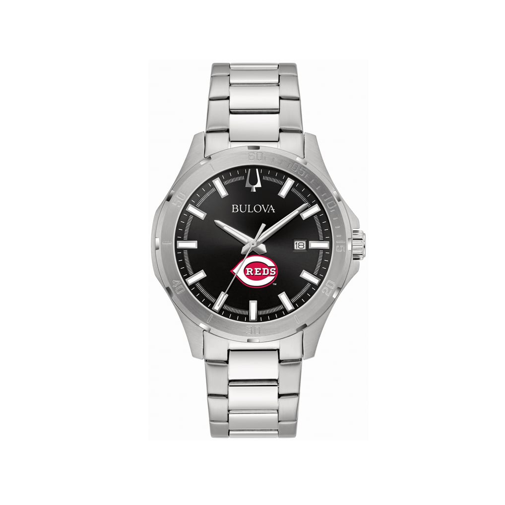 Men's Cincinnati Reds Bulova Stainless Steel Classic Sport Watch