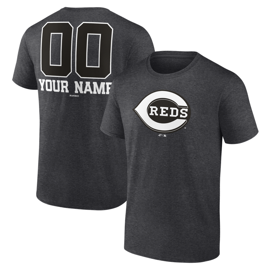 Men's Cincinnati Reds Charcoal Custom Monochrome T-Shirt
