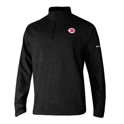 Cincinnati Reds Columbia  Swingcraft Quarter-Zip Pullover - Black