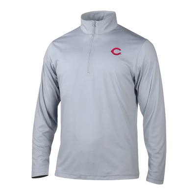 Cincinnati Reds Columbia Fairway Break Quarter-Zip Pullover - Gray
