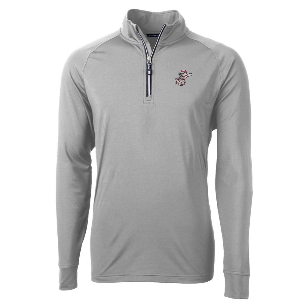 Cincinnati Reds Cutter & Buck Mr. Redlegs Adapt Eco Knit Stretch Recycled Quarter-Zip Pullover Top - Gray