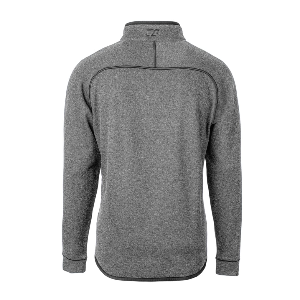 Cincinnati Reds Cutter & Buck City Connect Mainsail Sweater-Knit Half-Zip Pullover Jacket - Heather Gray