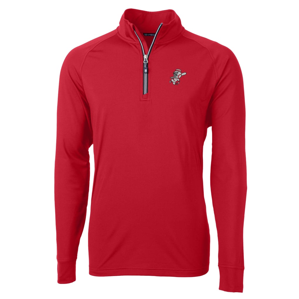 Cincinnati Reds Cutter & Buck Patriotic Logo Adapt Eco Knit Stretch Recycled Quarter-Zip Pullover Top - Red