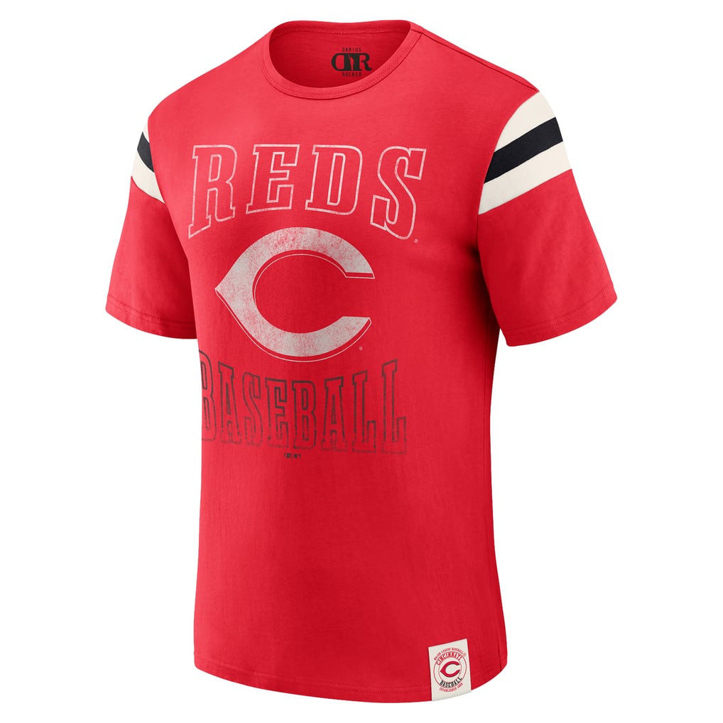 Cincinnati Reds Darius Rucker Collection by Fanatics Distressed Sleeve Stripe T-Shirt - Red