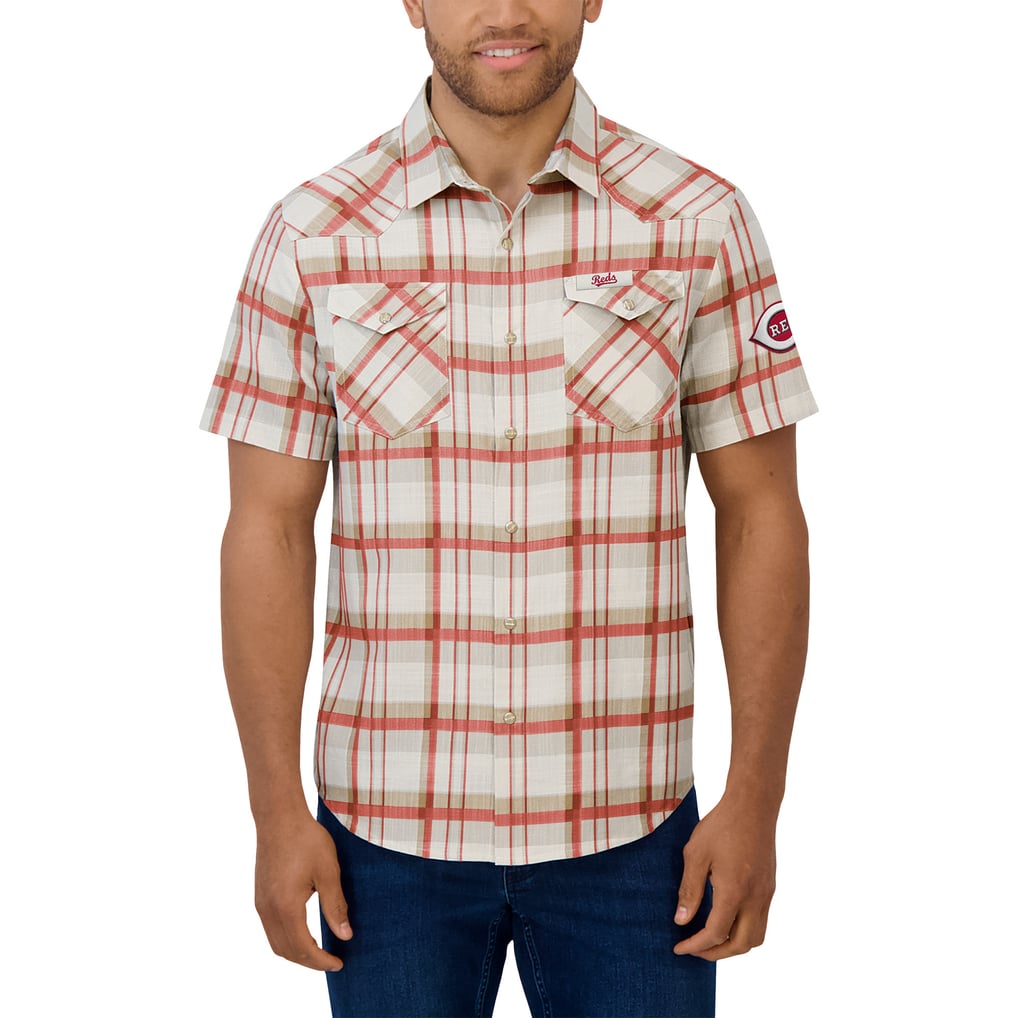 Cincinnati Reds Darius Rucker Collection by Fanatics Plaid Full-Snap Shirt - Red