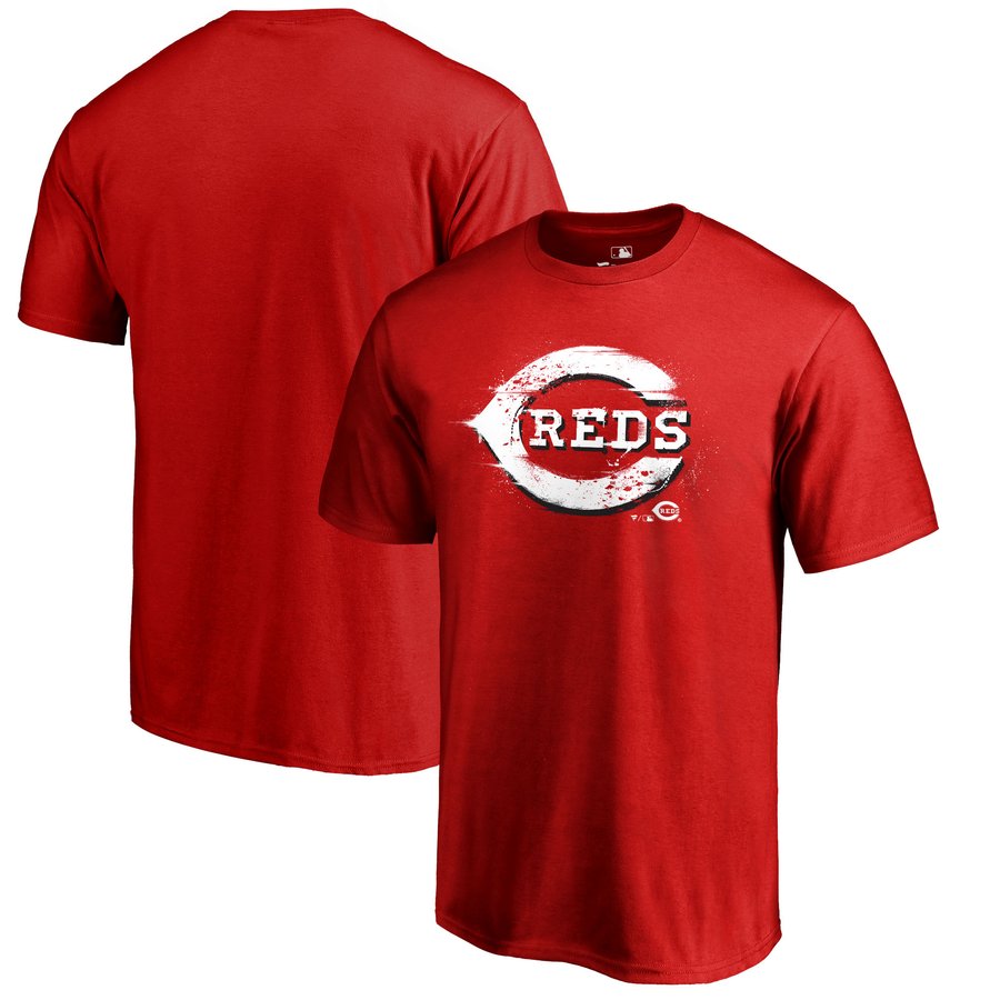 Men's Cincinnati Reds Fanatics Red Splatter Logo T-Shirt