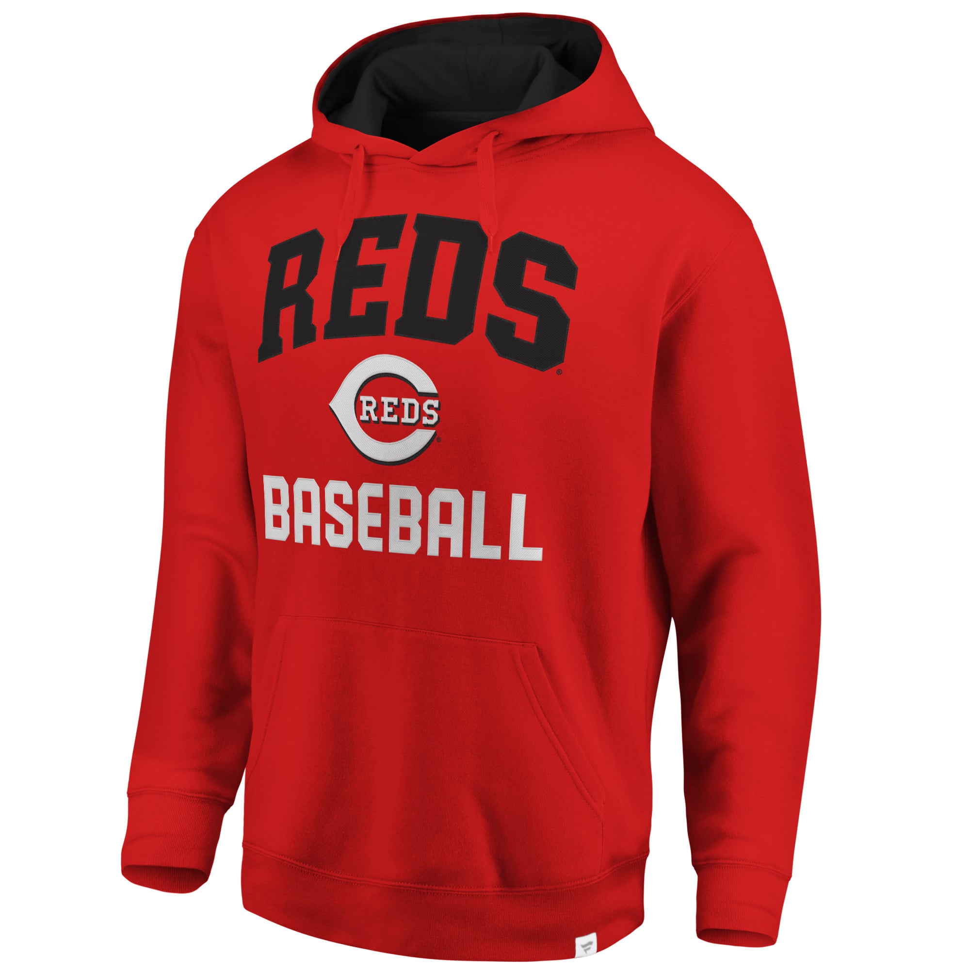 Men's Cincinnati Reds Fanatics Red/Black Post Game Pullover Fleece Hoodie