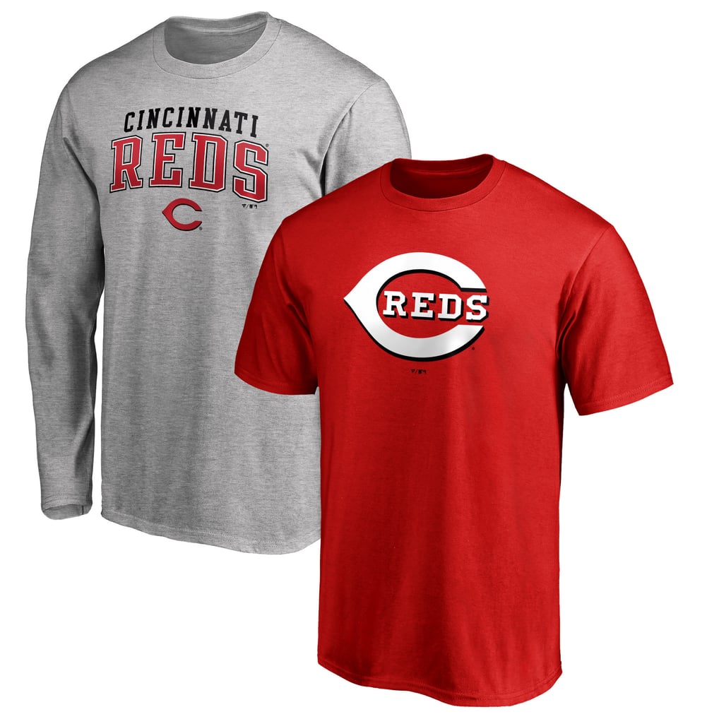 Best Fanatic Reds Men's Cincinnati Reds Fanatics Red/Heathered Gray Team Logo T-Shirt ...