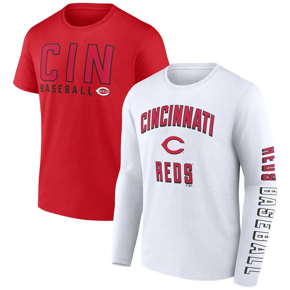 Men's Cincinnati Reds Fanatics Red/White Two-Pack Combo T-Shirt Set