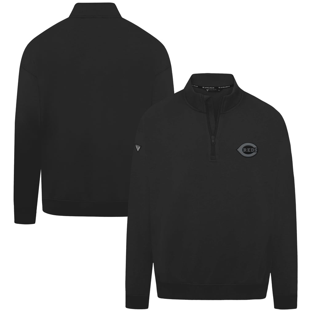  Cincinnati Reds Levelwear Murray Nightfall Quarter-Zip Top - Black