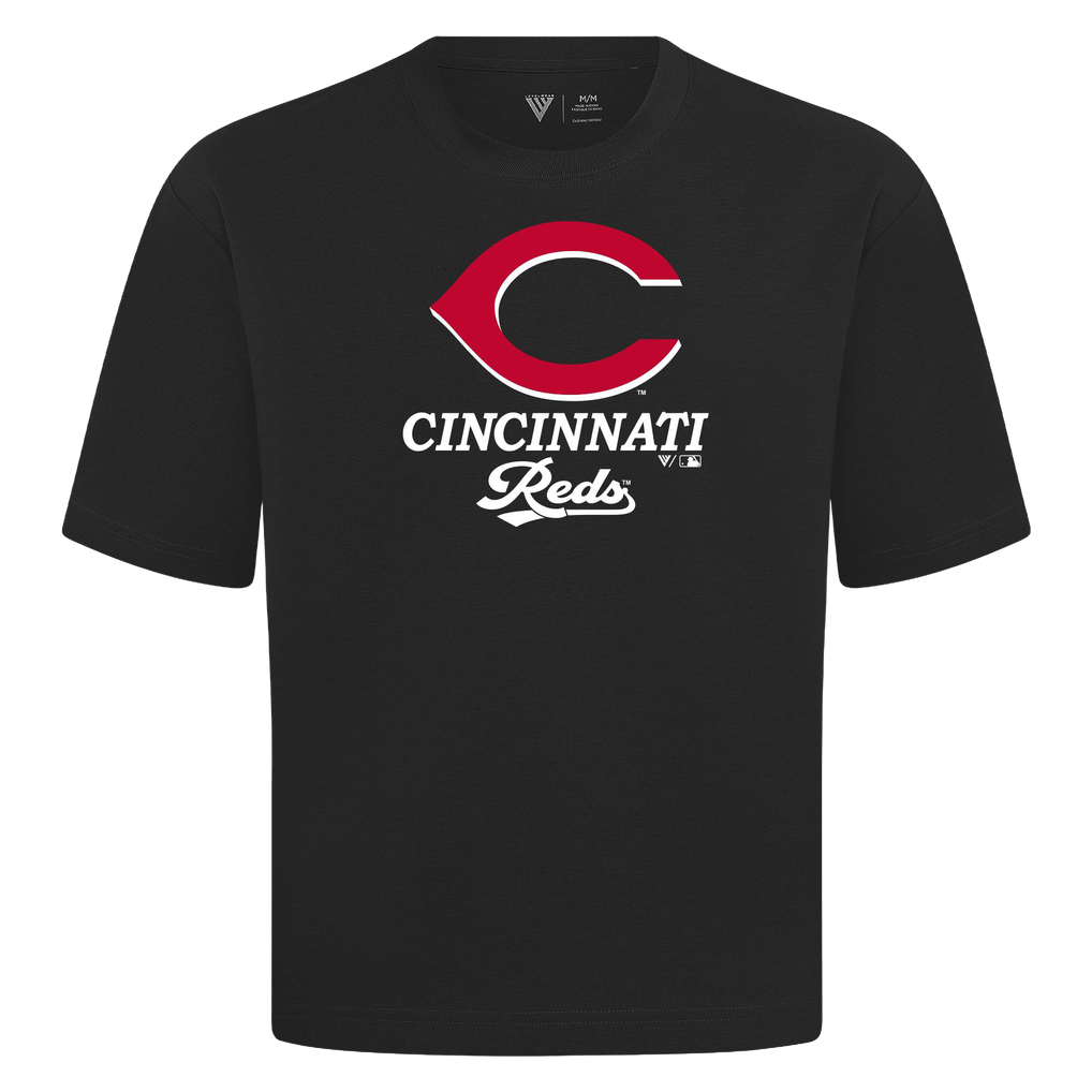 Men's Cincinnati Reds Levelwear Black Team Surge Luxe Signature Knit T ...
